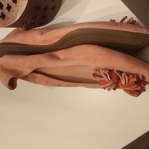 JCREW BLUSH PINK NWT REAL LEATHER SUEDE BALLET FLAT NON SKID SOLE SIZE 8.5 - Picture 5 of 6